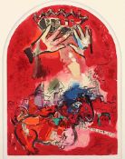 CHAGALL, Marc, "Glasfenster", blau, Farblithografie, 29,5 x 21,5, Mourlot, A.Sauret, Paris, 1962,