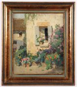 ROMANET, Ernest Victor (1876-1956), "La fenêtre fleurie", Öl/Lwd., 55 x 46, unten rechts signiert,