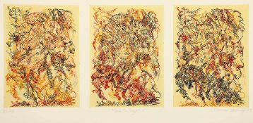 SCHULTZE, Bernard, "Herbst - Tryptik", Original-Farbradierung mit drei Platten, je 21 x 15,