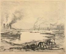 WEISGERBER, Carl (1891-1968), "Industrie am Niederrhein", Originalithografie, 40 x 50,5,