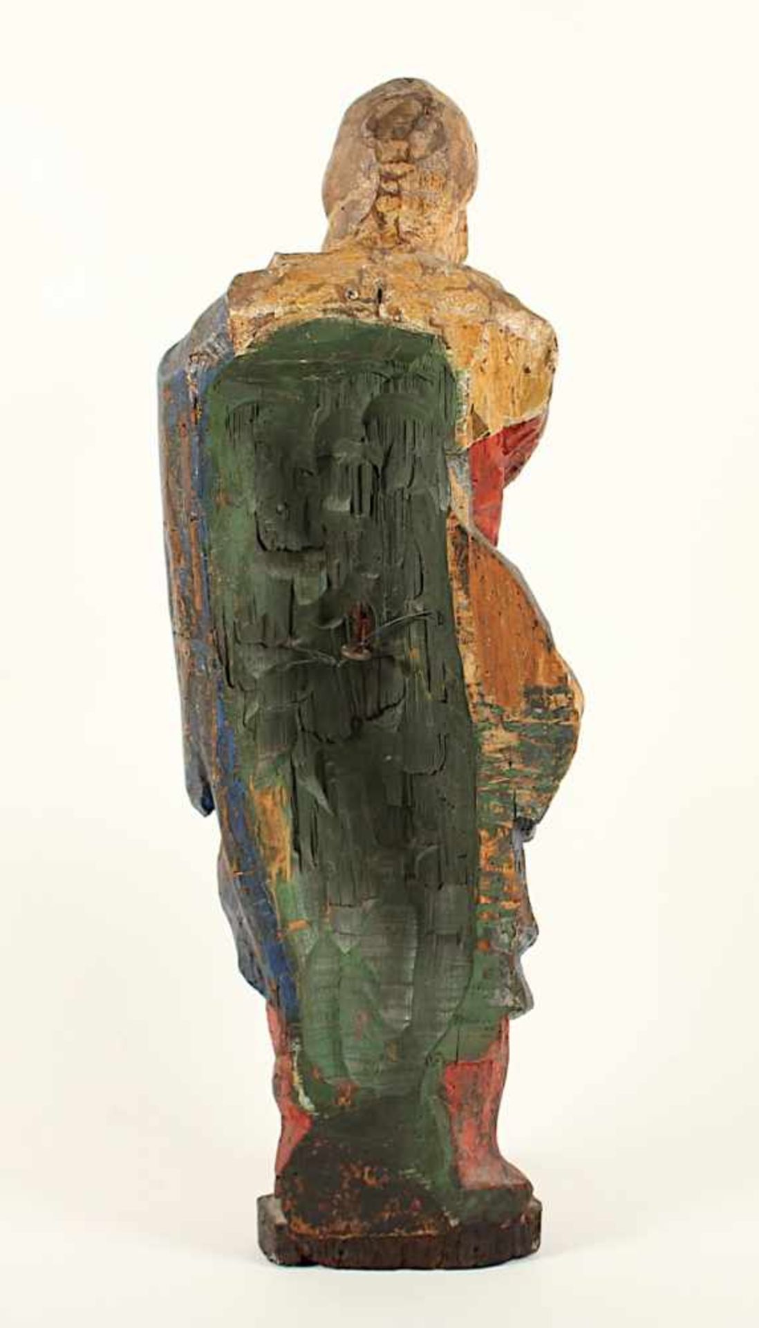 HEILIGE MARIA MAGDALENA, Holzfigur aus einer Kreuzigungsgruppe, farbig gefasst, H 86, leicht besch., - Bild 3 aus 4