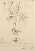 JANSSEN, Horst, "Selbstportrait en face", Original-Kupferstich/Japan, 23 x 16,5, nummeriert 88/