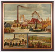 OLTHOFF, Andries (1897-1971), "Drei Fabrikansichten", Öl/Lwd., 75,5 x 81, rest., unten links