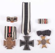 ORDEN UND AUSZEICHNUNGEN 1.WK, bestehend aus Eisernes Kreuz 2.Klasse 1914; Kriegsverdienstkreuz in