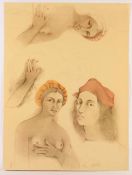 BRUNI, Bruno, "Raffael und die Modelle", Original-Farblithografie, 79 x 59, nummeriert 2/100,