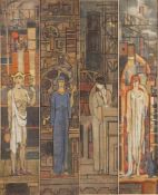 SLUIJTERS, Jan (1881-1957), vier allegorische Darstellungen: "Handel, Wissenschaft, Architektur,