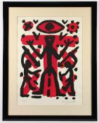 PENCK, A.R., "Standard West", Farbserigrafie, 59 x 44, nummeriert 45/75, 1992, handsigniert, R.