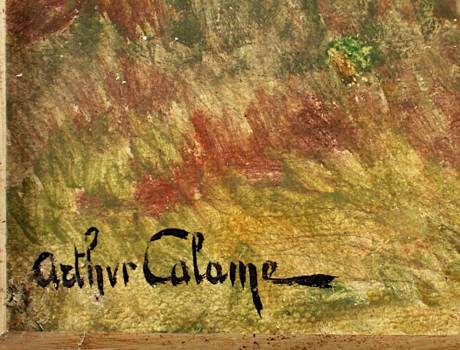 CALAME, Arthur (1843-1919), "Waldinneres", Öl/Malplatte, 32,5 x 49 (Passepartoutausschnitt), minst. - Image 3 of 3