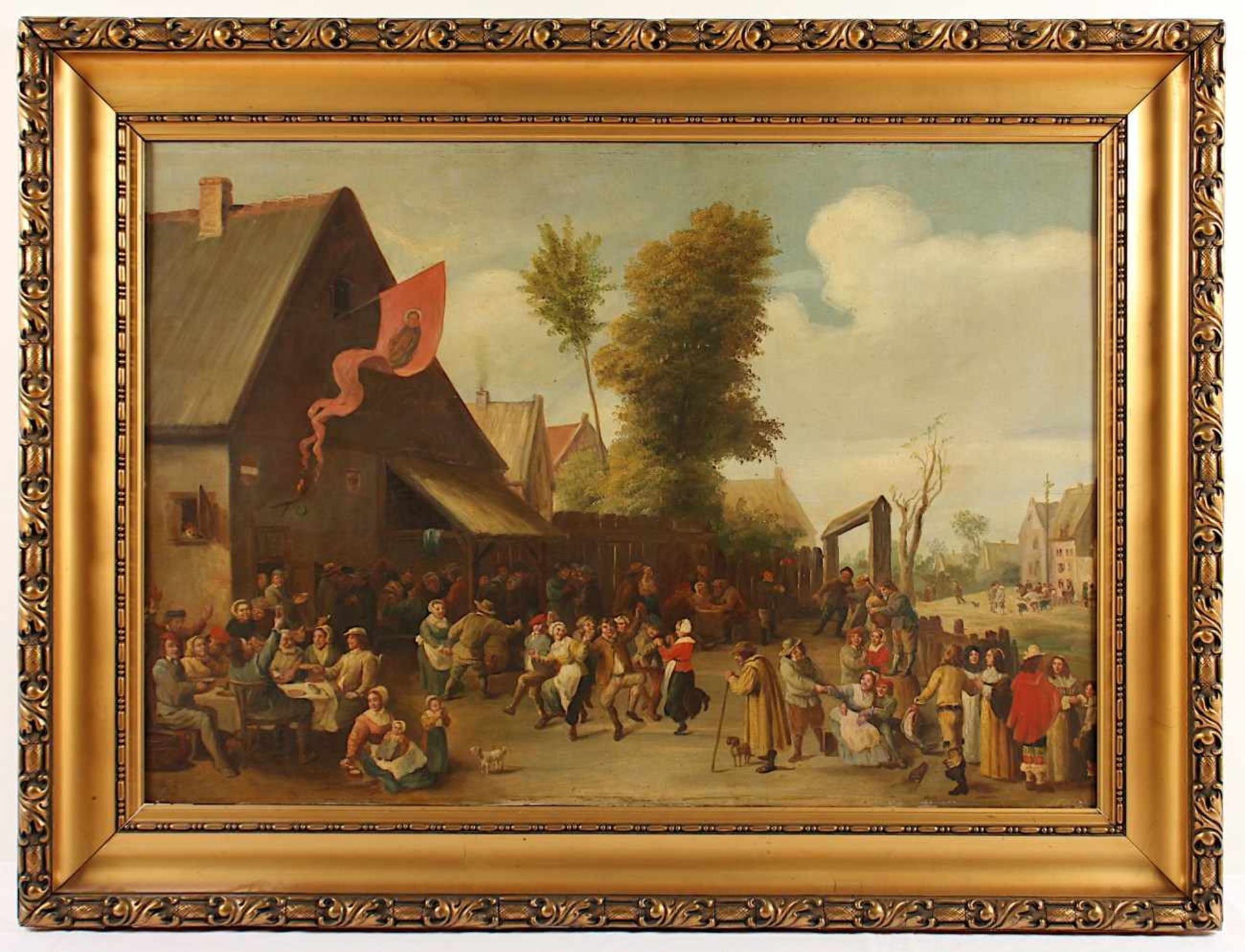 BREUGHEL, Pieter d.J. (1564-1636), in der Art des, A.20.Jh., "Sankt Georgs Kirmes", Öl/Holz, 69 x