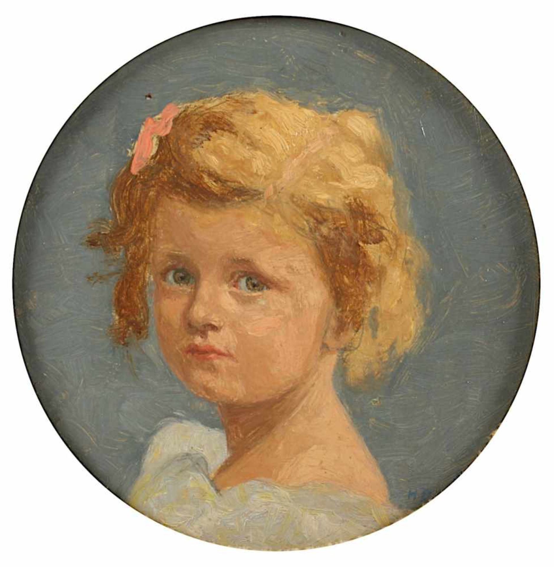 DAHL, Hans (1849-1937), "Portrait eines Mädchens", wohl die Tochter des Künstlers, Öl/Malplatte,