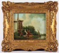 VAN DER BURGH, Pieter Daniel (1805-1879), zugeschrieben, "Niederländische Landschaft mit Mühle",