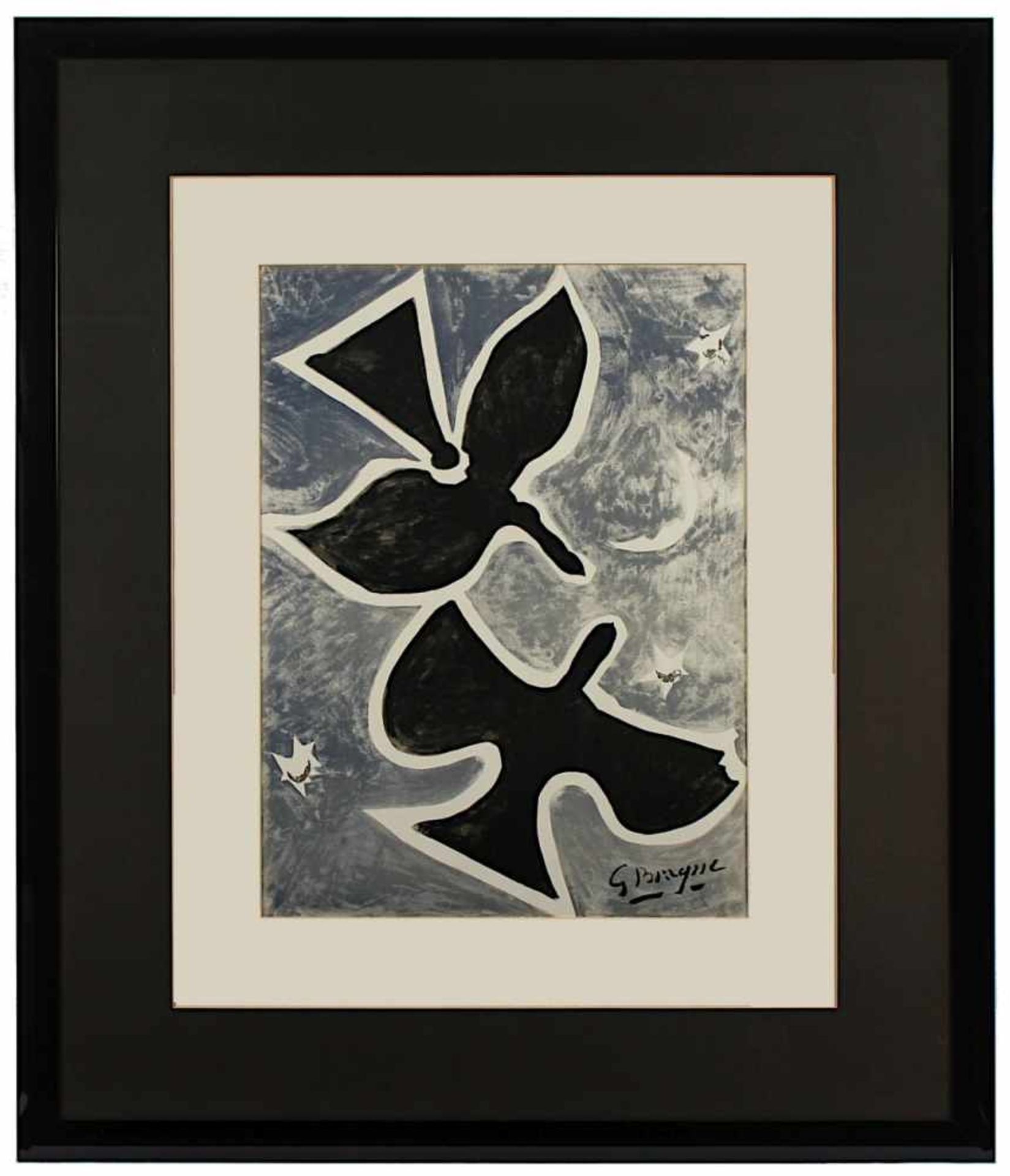 BRAQUE, Georges, "Oiseau", Original-Farblithografie, 60 x 43, R. - Image 2 of 2