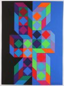 VASARELY, Victor, "Olympia", Farbserigrafie, 86 x 64, drucksigniert, 1972, min. läs. am Rand,