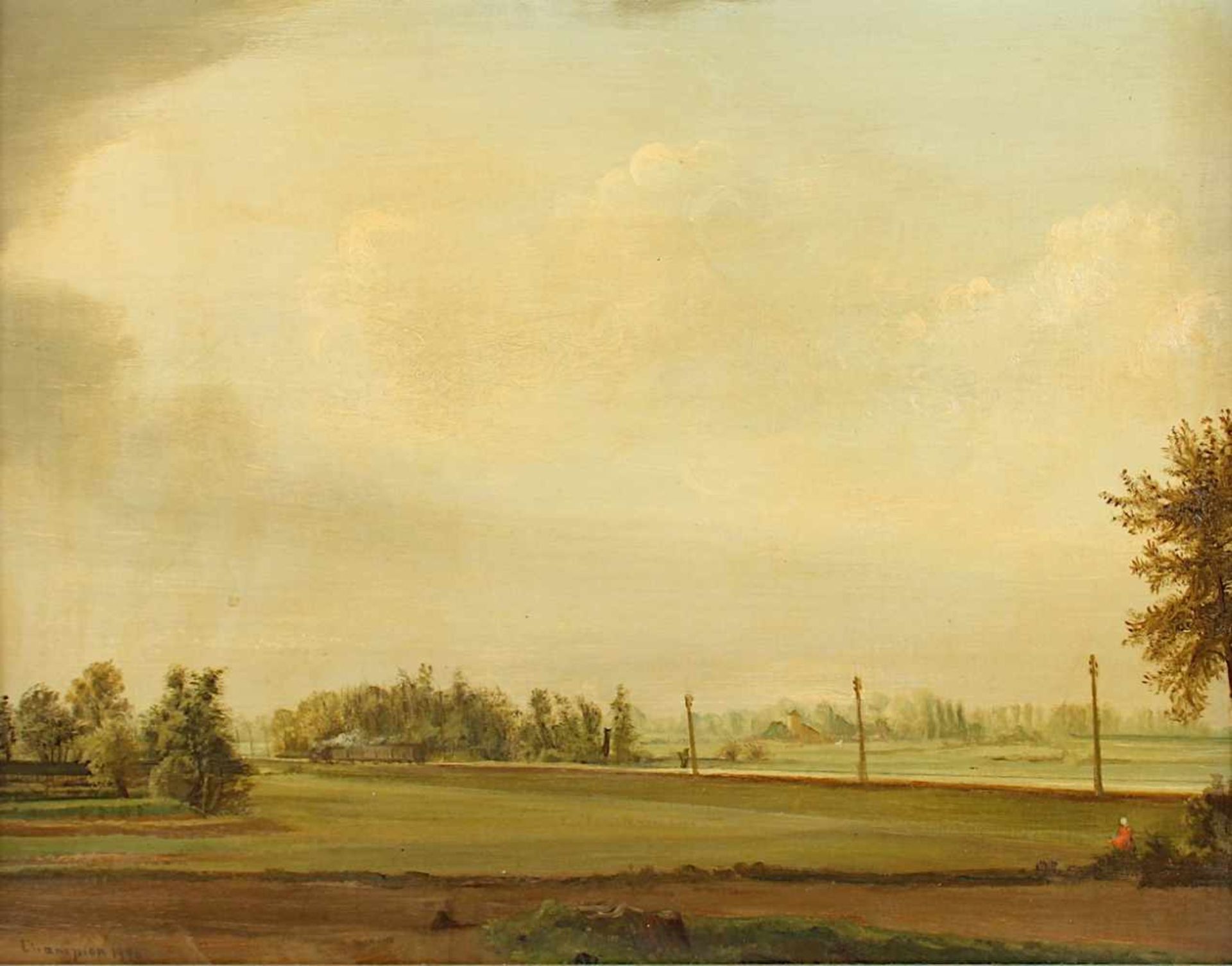 CHAMPION, Theo (1887-1952), "Landschaft", Öl/Platte, 42 x 54, unten links signiert und "1946"