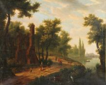 SWAGERS, Frans (1756-1836) zugeschrieben, "Flusslandschaft", Öl/Lwd., 60 x 74, doubliert,