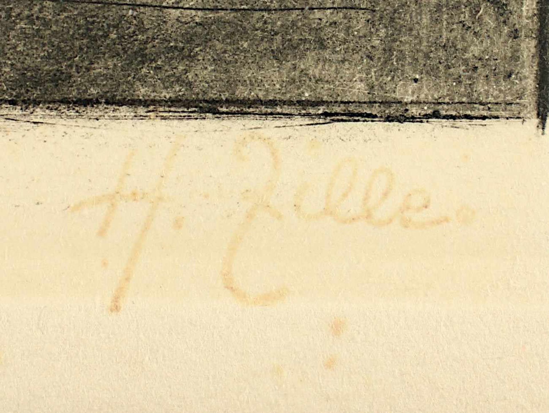 ZILLE, Heinrich, "Frau mit Pleureuse", Radierung vernis mou, 41 x 17,5, nicht nummerierte Auflage, - Image 3 of 3