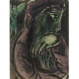 CHAGALL, Marc, "Hiob in der Verzweiflung", Original-Farblithografie, 35,5 x 26, aus Verve, 1960,