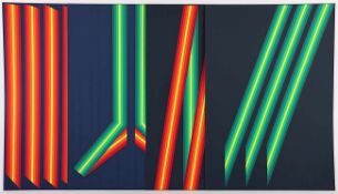 DICK, Axel, "Neon", Mappe mit 7 Serigrafien, jeweils nummeriert 28/50 und handsigniert, 1970