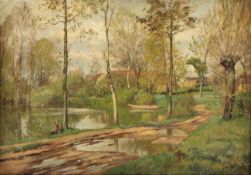 WILLE, Fritz von (1860-1941), "An der Sieg bei Menden", Öl/Malkarton, 46 x 66, unten rechts