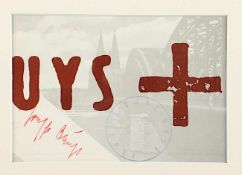 BEUYS, Joseph, "Köln", Multiple (Farboffset als Kunstpostkarte), 12 x 14,5, handsigniert, R.