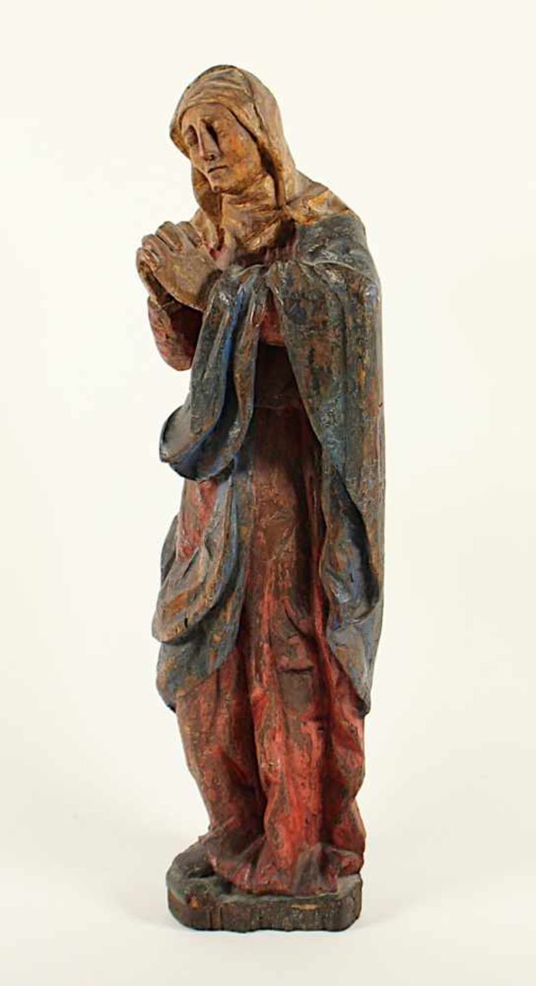 HEILIGE MARIA MAGDALENA, Holzfigur aus einer Kreuzigungsgruppe, farbig gefasst, H 86, leicht besch., - Bild 2 aus 4