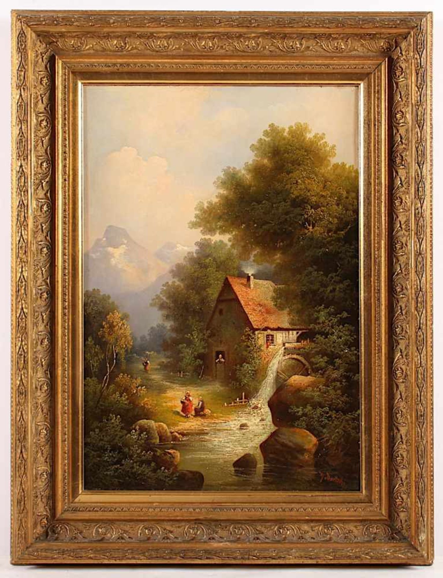 DORTSCHY, M. (Maler um 1900), "Vorgebirgslandschaft mit Mühle", Öl/Lwd., 47 x 32,5, unten rechts