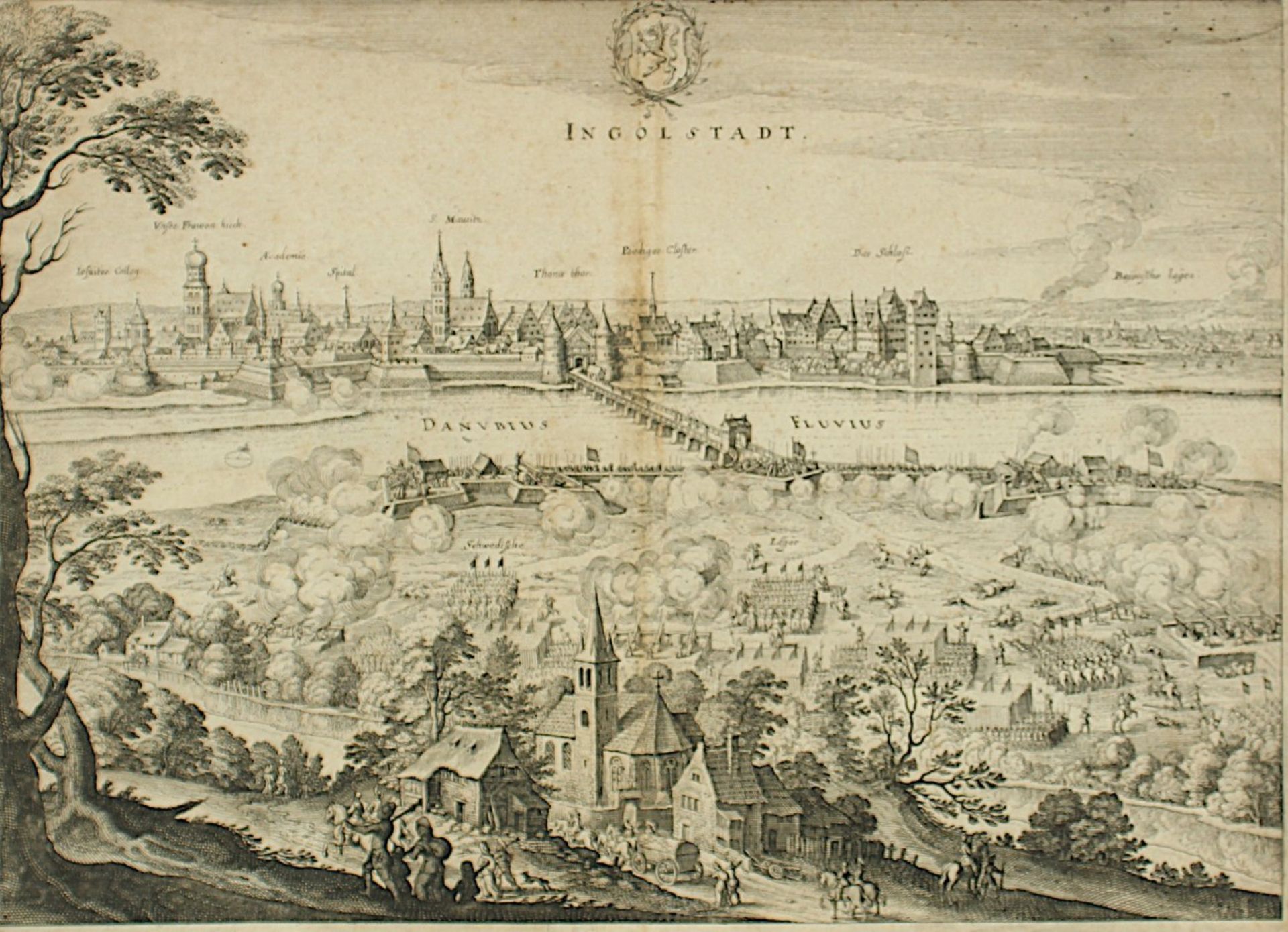 KONVOLUT ALTE GRAFIK, bestehend aus Merian-Ansichten von Tangermünde, Ingolstadt, Benfeld, Karte von - Bild 6 aus 10