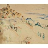 MUTER, Marie Mela (1876-1967), "Südliche Landschaft", Aquarell/Papier, 42,5 x 35, besch., unten