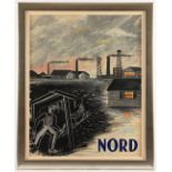 PINGUENET, Henri (1889-1972), "Plakatentwurf für Frankreich Nord", Mischtechnik/Holz, 66 x 52,5,