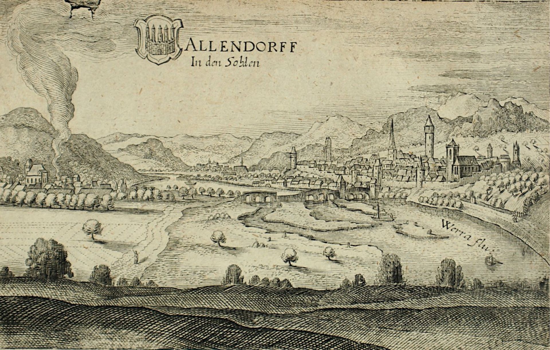 KONVOLUT ALTE GRAFIK, bestehend aus Merian-Ansichten von Tangermünde, Ingolstadt, Benfeld, Karte von - Bild 10 aus 10