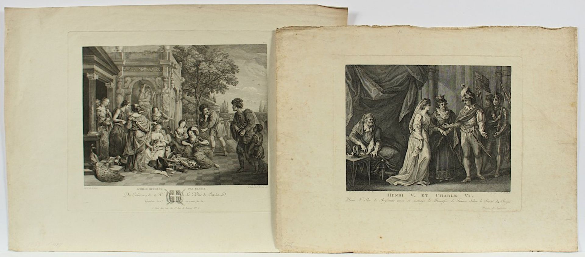 KONVOLUT 6 BLÄTTER ALTE GRAFIK, Portrait J.B.Rousseau, Henri V, mythologische und religiöse - Bild 4 aus 4