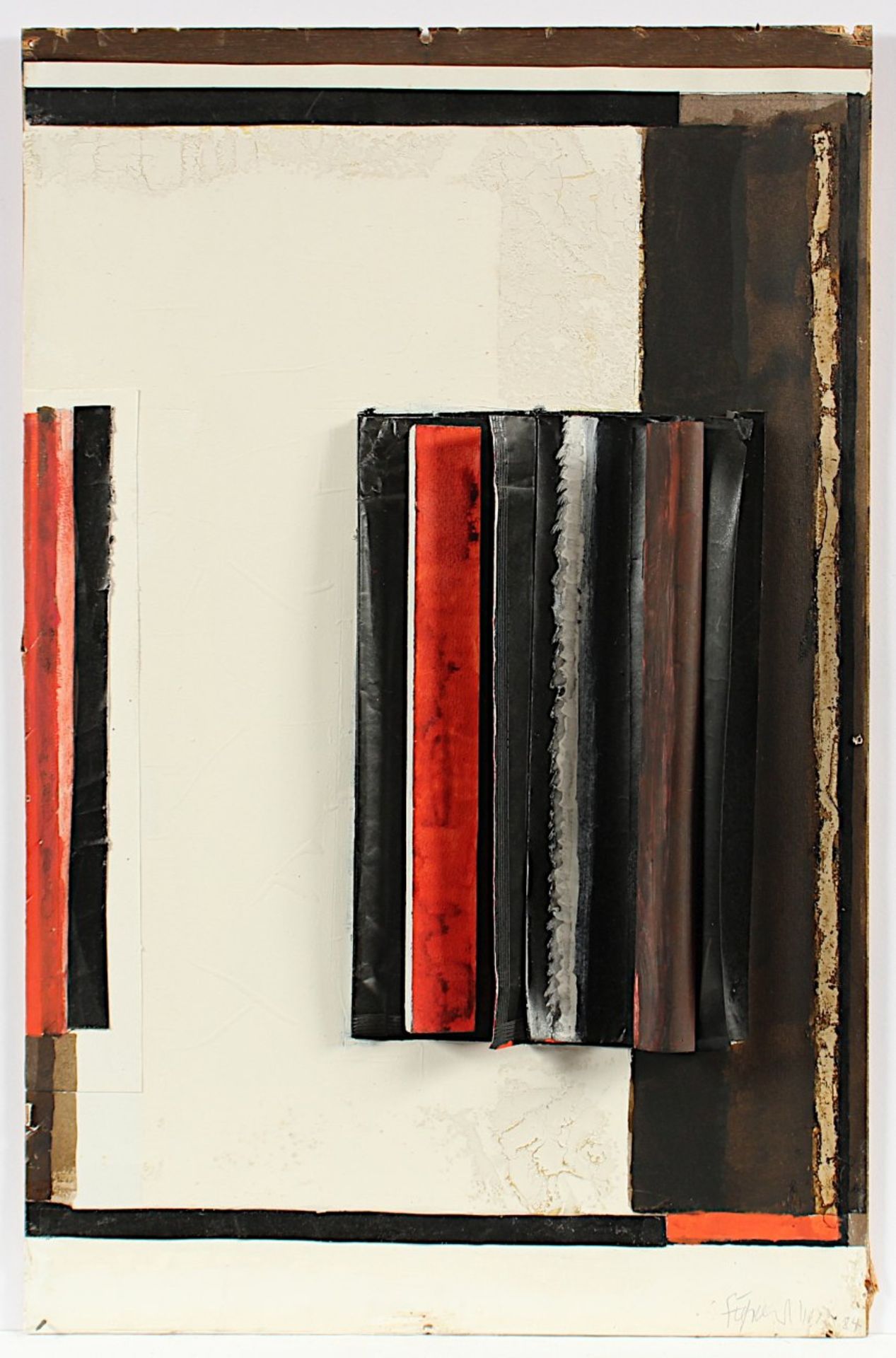 SIEPMANN, Heinrich, "o.T., Collage, verschiedene Materialien, bemalt, 50 x 33, unten rechts