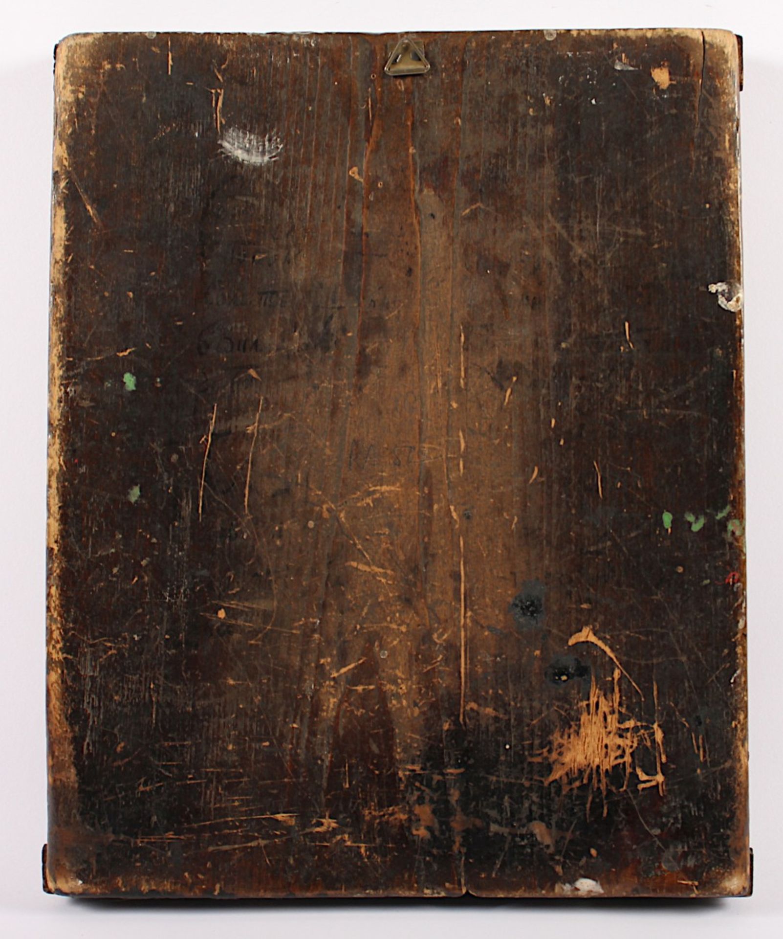 SELTENE FESTIKONE, Tempera/Holz, Goldhöhungen, 32 x 26, Feinmalerei, in der Mitte Höllenfahrt und - Bild 3 aus 3
