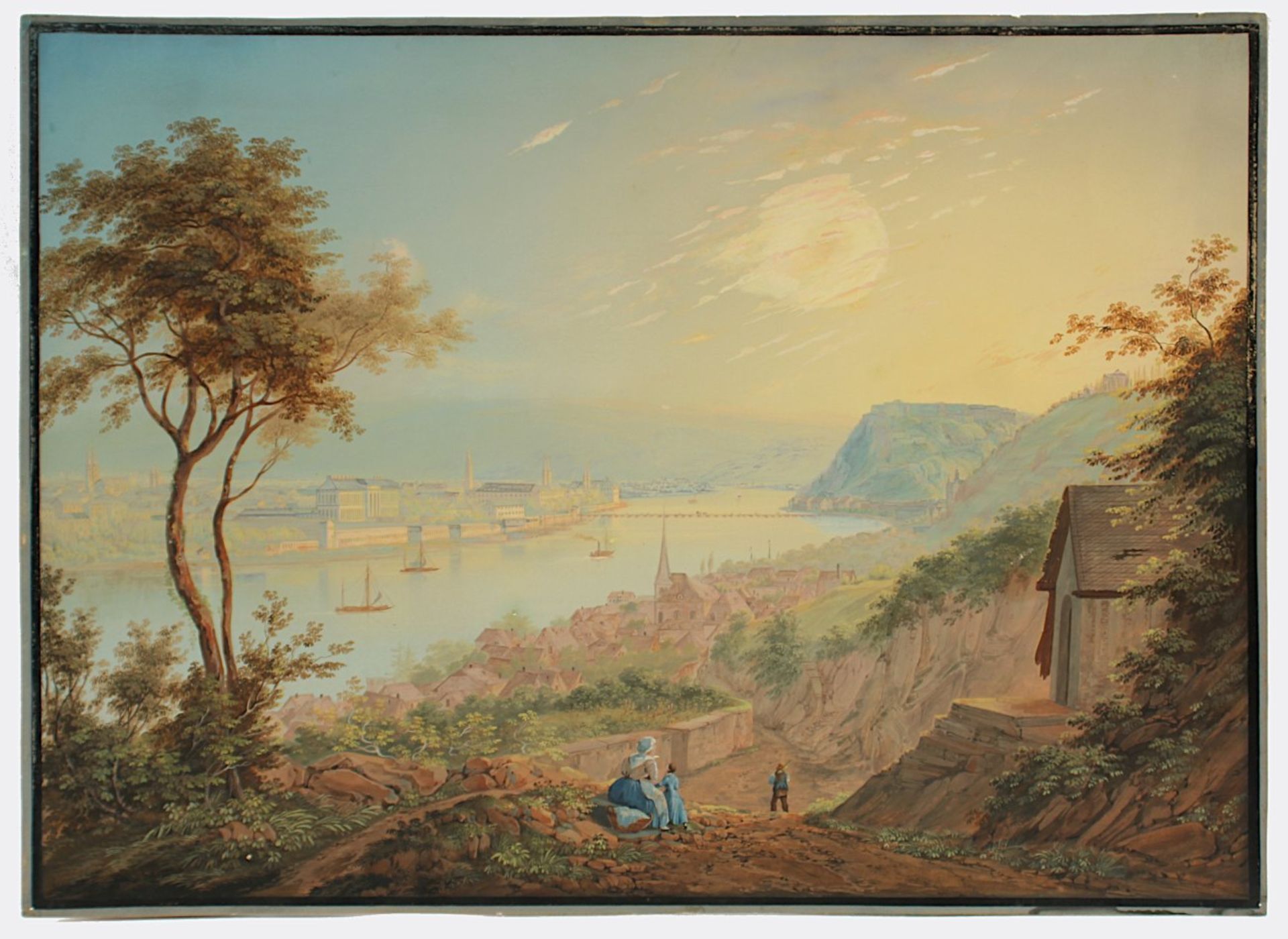 BLEULER, Johann Ludwig (1792-1850), zugeschrieben, "Panoramaansicht von Koblenz mit