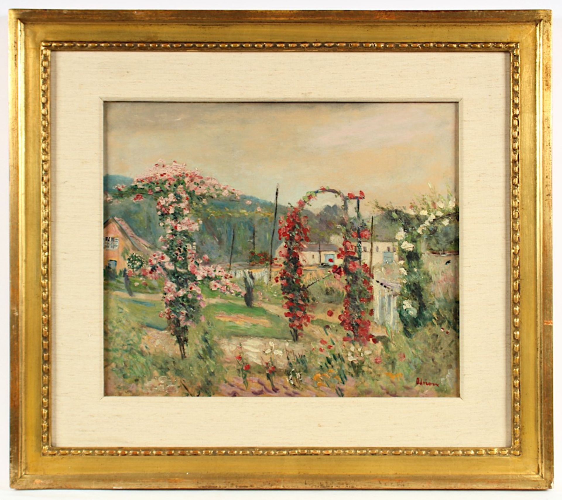 ADRION, Lucien (1889-1953), "Rosengarten", Öl/Lwd., 38 x 46, unten rechts signiert, R. - Bild 2 aus 5