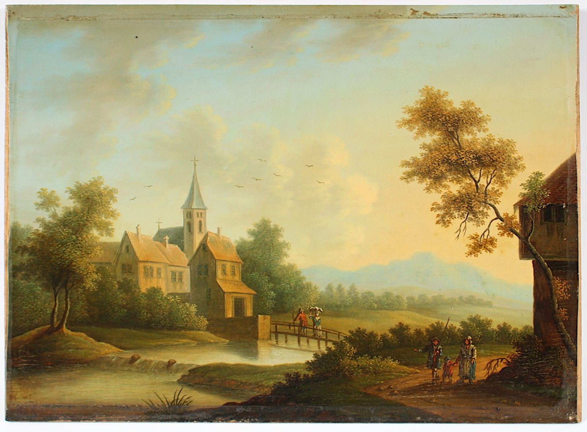 BEMMEL, Christoph von (1707-ca.1783), zugeschr., "Landschaft mit Figurenstaffage", Öl/Holz, 22 x 30, - Bild 3 aus 5