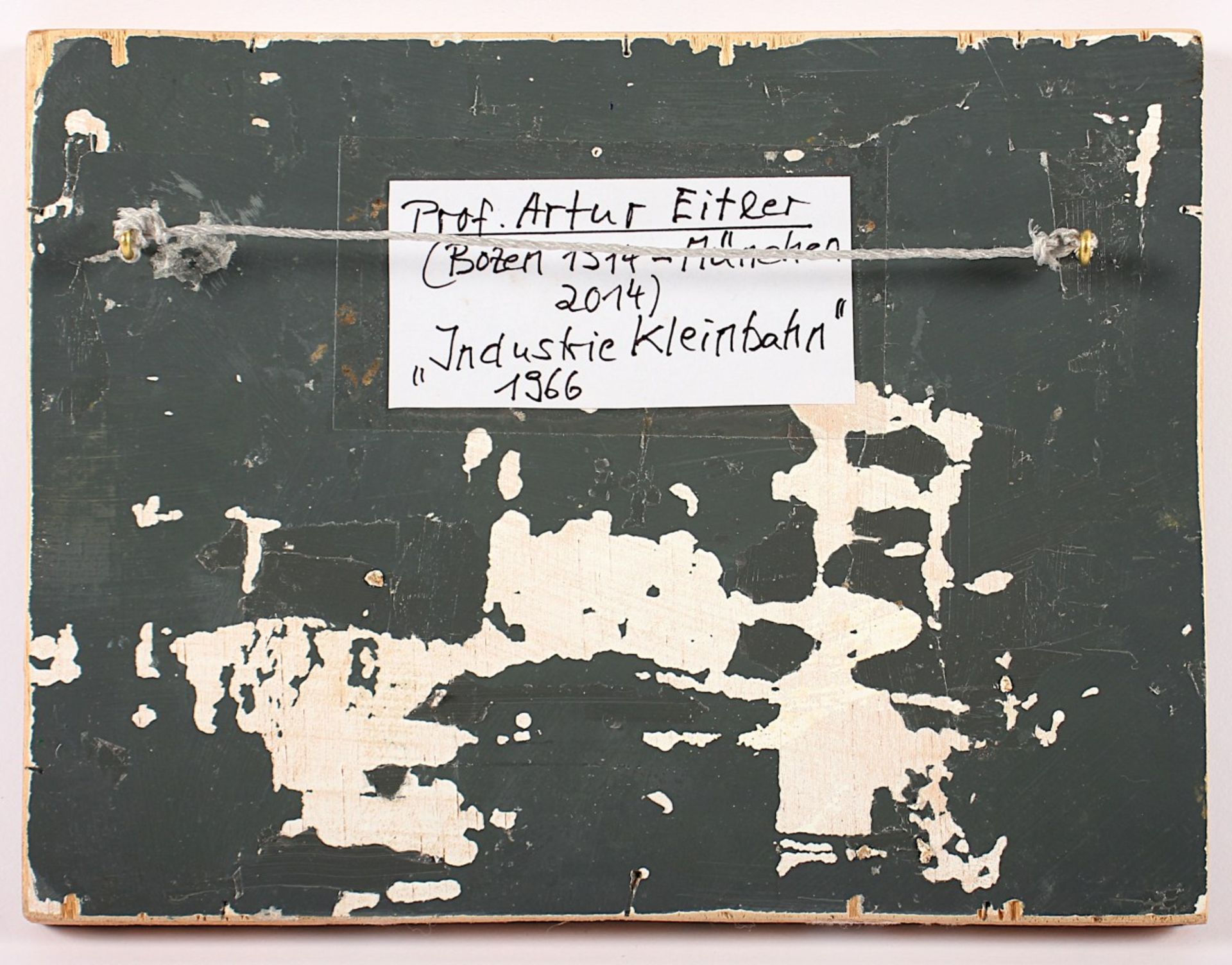 EITLER, Artur (1914-2014), "Industrie-Kleinbahn", Öl/Holz, 16 x 21, unten rechts signiert - Bild 2 aus 2