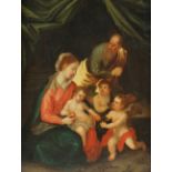 SAKRALMALER UM 1800, "Heilige Familie", Öl/Kupfer, 26,5 x 20, verso datiert "1819", R.