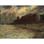 RITZENHOFEN, Hubert (1879-1961), "Am Rhein", wohl bei Leverkusen Hitdorf, Öl/Malplatte, 28 x 36,5,