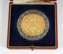 MEDAILLE RHEINLAND 1909, Bronze, vergoldet und versilbert, anlässlich einer Ausstellung für Bäckerei