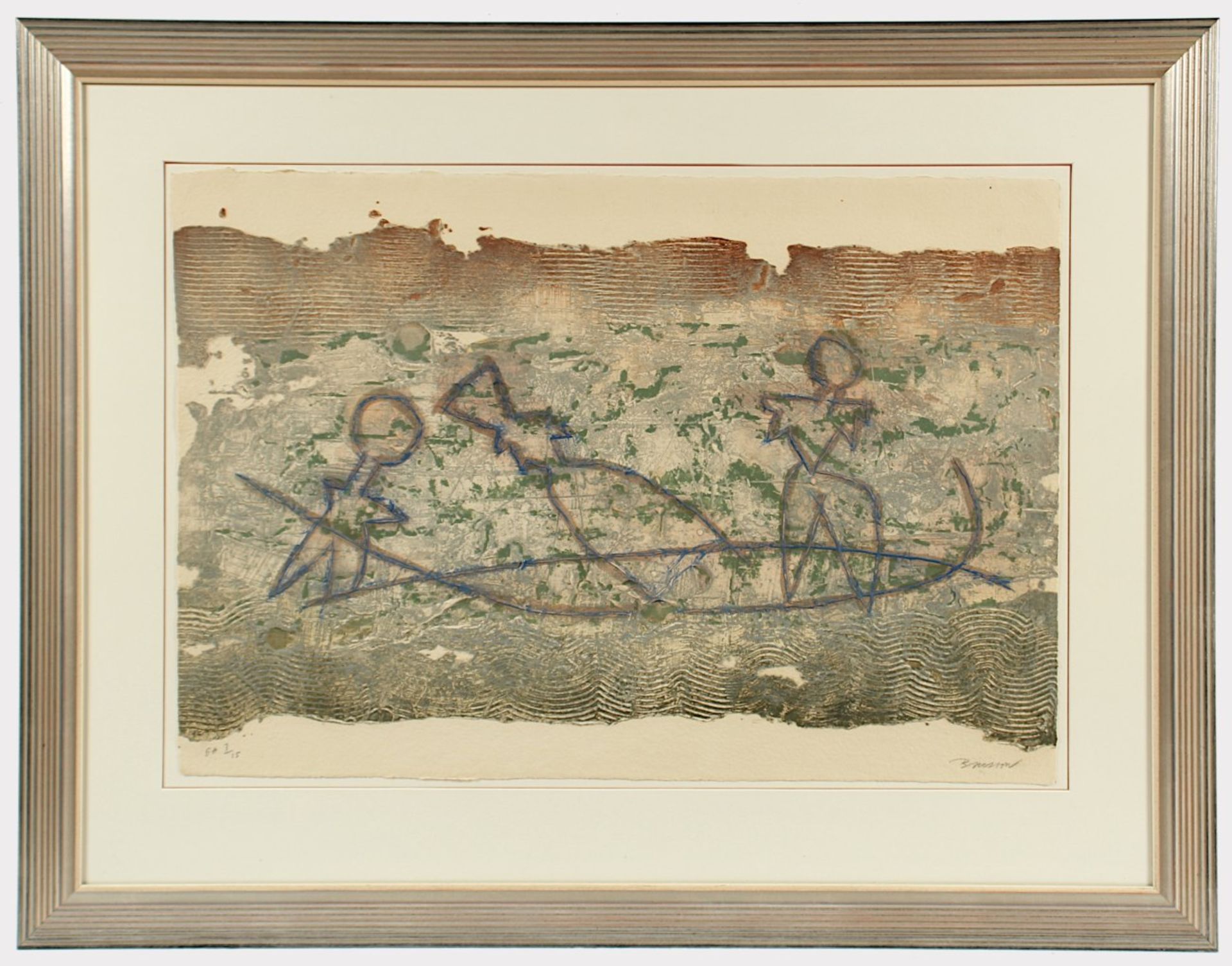 BRISSON, Pierre-Marie, "Promenade sur le Nil", Carborundum-Radierung, ca. 60 x 90, nummeriert ea 3/