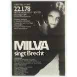 MILVA, singt Brecht, Plakat, Offset, 84 x 60, läs., signiert und datiert 1978, ungerahmt