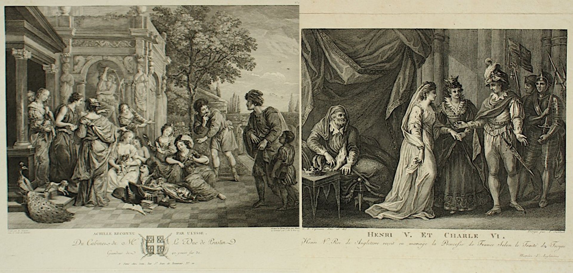 KONVOLUT 6 BLÄTTER ALTE GRAFIK, Portrait J.B.Rousseau, Henri V, mythologische und religiöse - Bild 2 aus 4