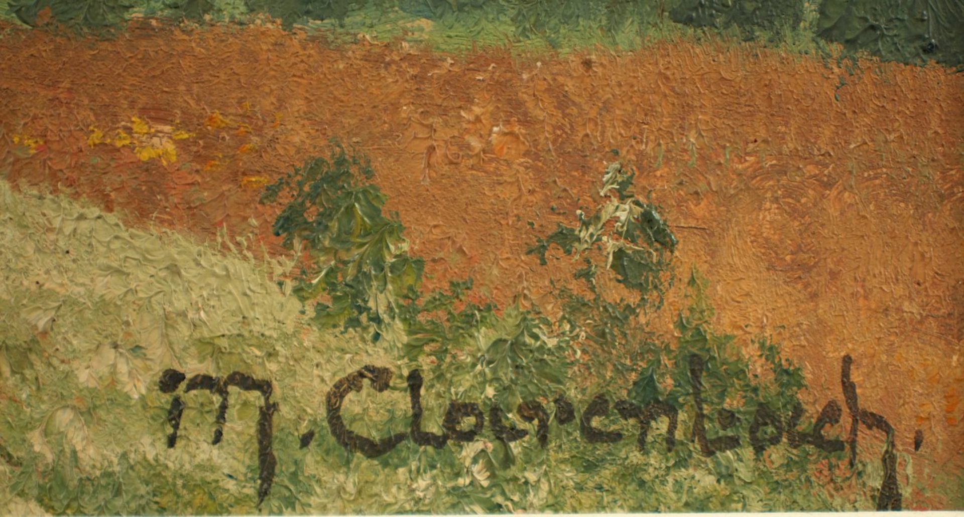 CLARENBACH, Max (1880-1952), "Eifellandschaft", Öl/Platte, 33,5 x 45 (Passepartoutausschnitt), unten - Bild 3 aus 3