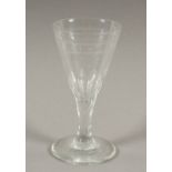 LIKÖRGLAS, farbloses Glas, Schliffdekor mit Sternen, H 12,5, DEUTSCH, 19.Jh.