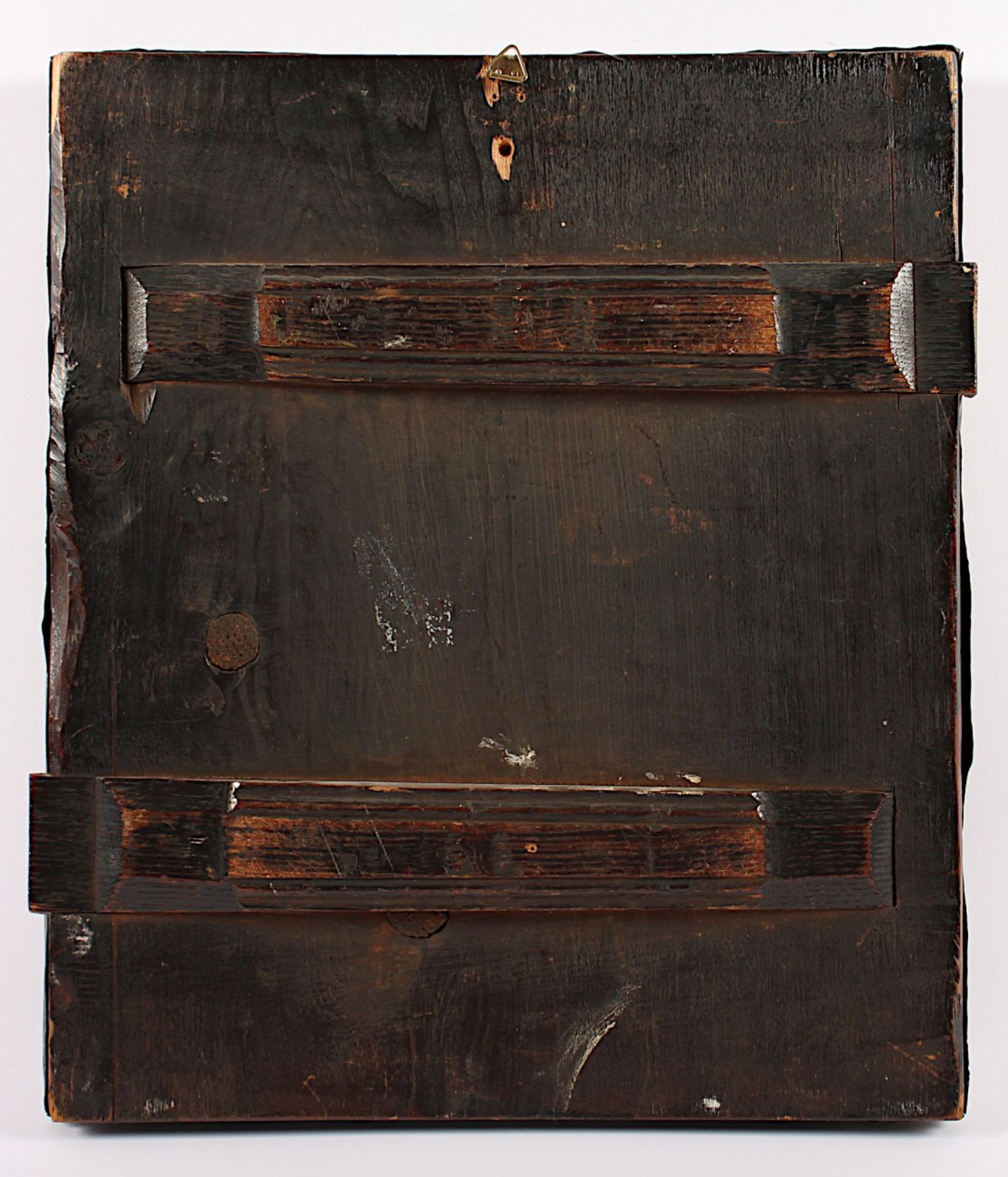 IKONE, "Himmelfahrt des Propheten Elias", Tempera/Holz auf Levkas, 32 x 27, mit Messingbasma, - Bild 2 aus 2