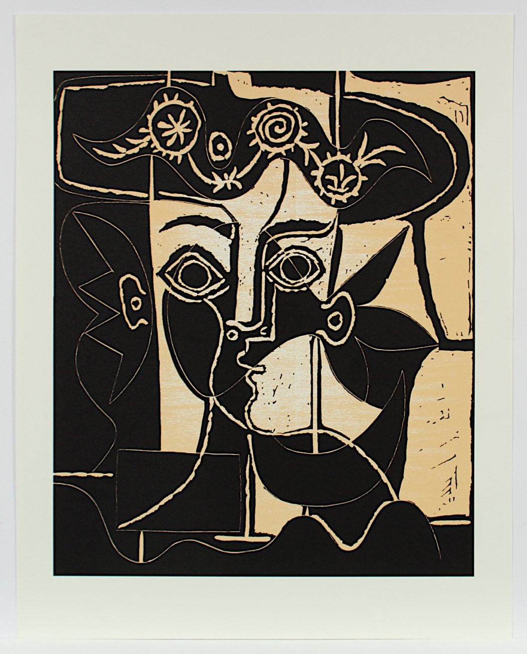 PICASSO, Pablo, nach, "Femme au chapeau orné", Farbserigrafie, 62 x 51, Succession P.P. 1998,