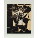 PICASSO, Pablo, nach, "Femme au chapeau orné", Farbserigrafie, 62 x 51, Succession P.P. 1998,