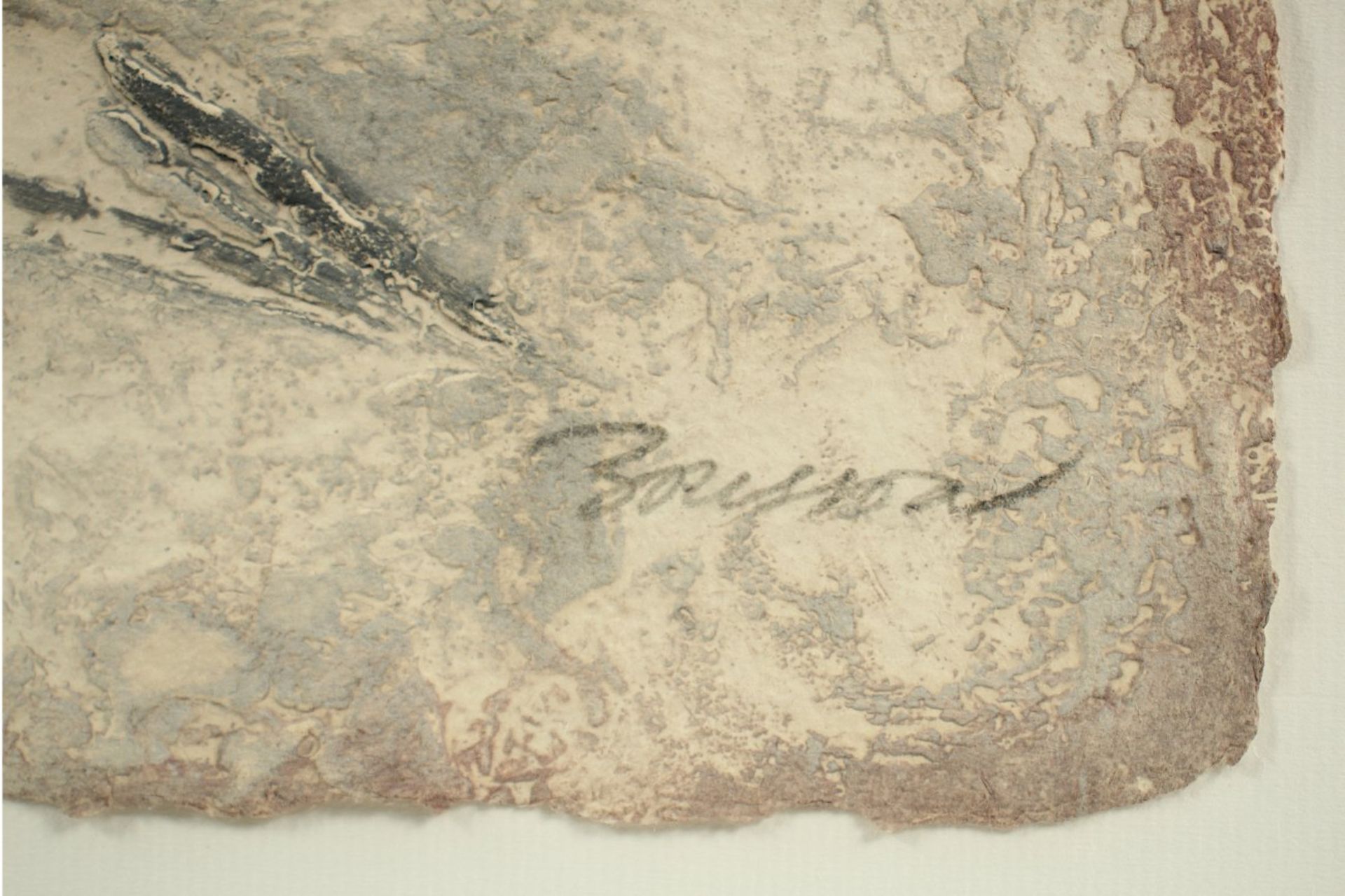 BRISSON, Pierre-Marie, "Portrait rose", Carborundum-Radierung, 76 x 56, bez. EA, handsigniert, R. - Bild 3 aus 3