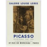 PICASSO, Pablo, Plakat Galerie Leiris, Farblithografie, 64 x 46, 1963, Mourlot, ungerahmt